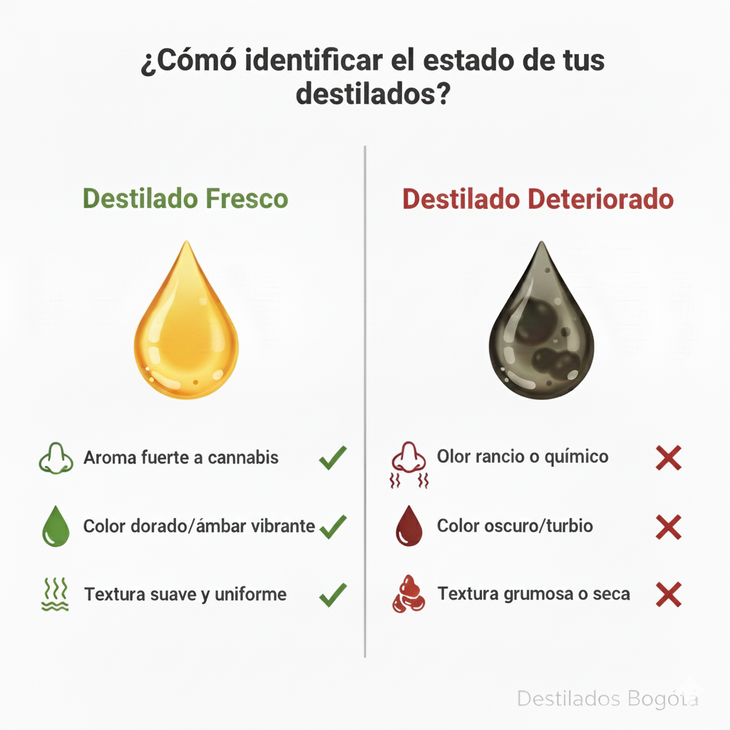 Así identificas si tu destilado de THC es fresco o no